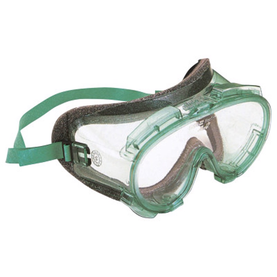 V80 MONOGOGGLE 211 Safety Goggles, 16668, Clear Lens, Green Frame, Anti-Fog Coating