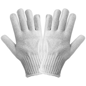 Medium Weight Cotton/Polyester String Knit Gloves, S65BW, White