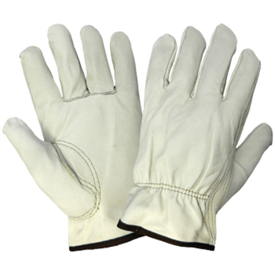 Standard Grade Grain Cowhide Leather Drivers Gloves, 3200B, Beige