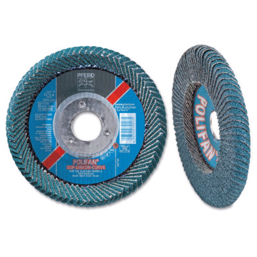 Polifan Z SGP Curve Steelox Flap Disc, 7/8" Arbor Diameter