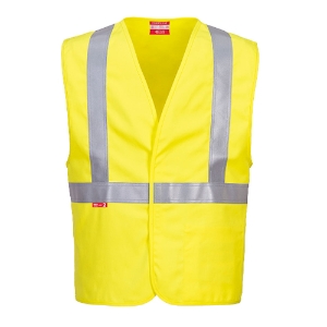 Class 2 FR Cotton/Nylon Woven Vest, UFR23, Hi-Vis Yellow