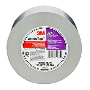 Venture Tape High Temperature Aluminum Foil Tape, 3243, Silver, 3" X 50yd