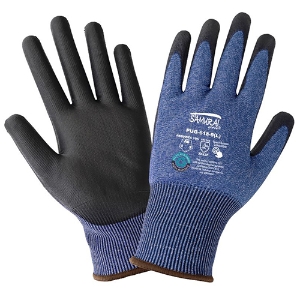 Samurai Glove Touchscreen Compatible UHMWPE/rPET Cut Resistant Gloves w/Polyurethane Palm Coating, PUG-618, Cut A6