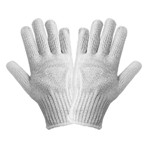 Heavyweight Cotton/Polyester String Knit Gloves, S90BW, White