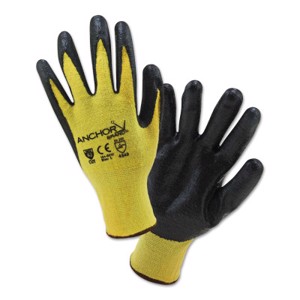 Kevlar Cut Resistant Gloves w/Nylon Palm Coating, 101-6010, Yellow/Black