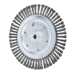 TWIN NUT Stringer Bead Wheel Brush, 88032, 6-7/8" Diameter, 0.020" Steel Fill, 5/8"-11 Arbor Thread