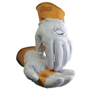 Premium Grain Goatskin MIG/TIG/Multi-Task Welding Gloves, 1871, Tan/White