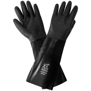 FrogWear Multi-Coated Premium Neoprene Chemical Resistant Gloves, 9918R, Black, One Size