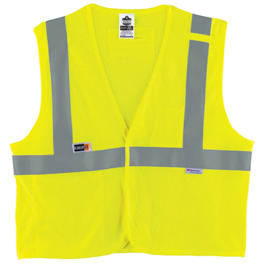 Class 2 FR Modacrylic/Kevlar Mesh Safety Vest, 8260FRHL, Hi-Vis Lime