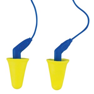 E-A-R Push-Ins SofTouch Disposable Earplugs, 318-4001, Blue/Yellow, Corded, 31 dB