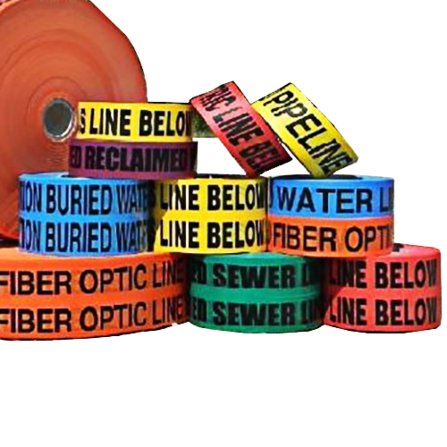 "Caution Buried Gas Line Below" Non-Detectable Underground Marking Tape, Yellow, 3" X 1000'