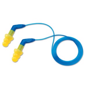 E-A-R UltraFit 27 Reusable Earplugs, 340-8002, Blue/Yellow, Corded, 27 dB