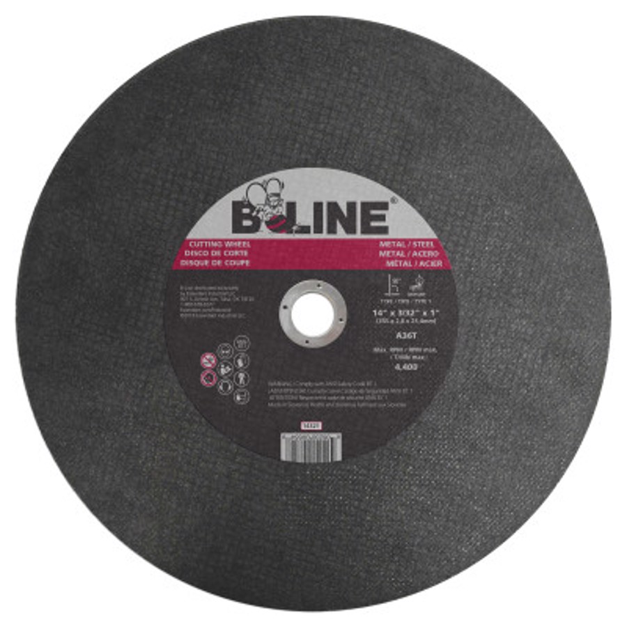 Cutting Wheel, 14321, 14" Diameter, 3/32" Thickness, 1" Arbor