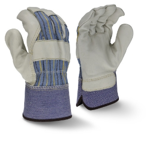 Regular Grain Cowhide Leather Palm Gloves, RWG3210, Beige/Black/Blue/Yellow
