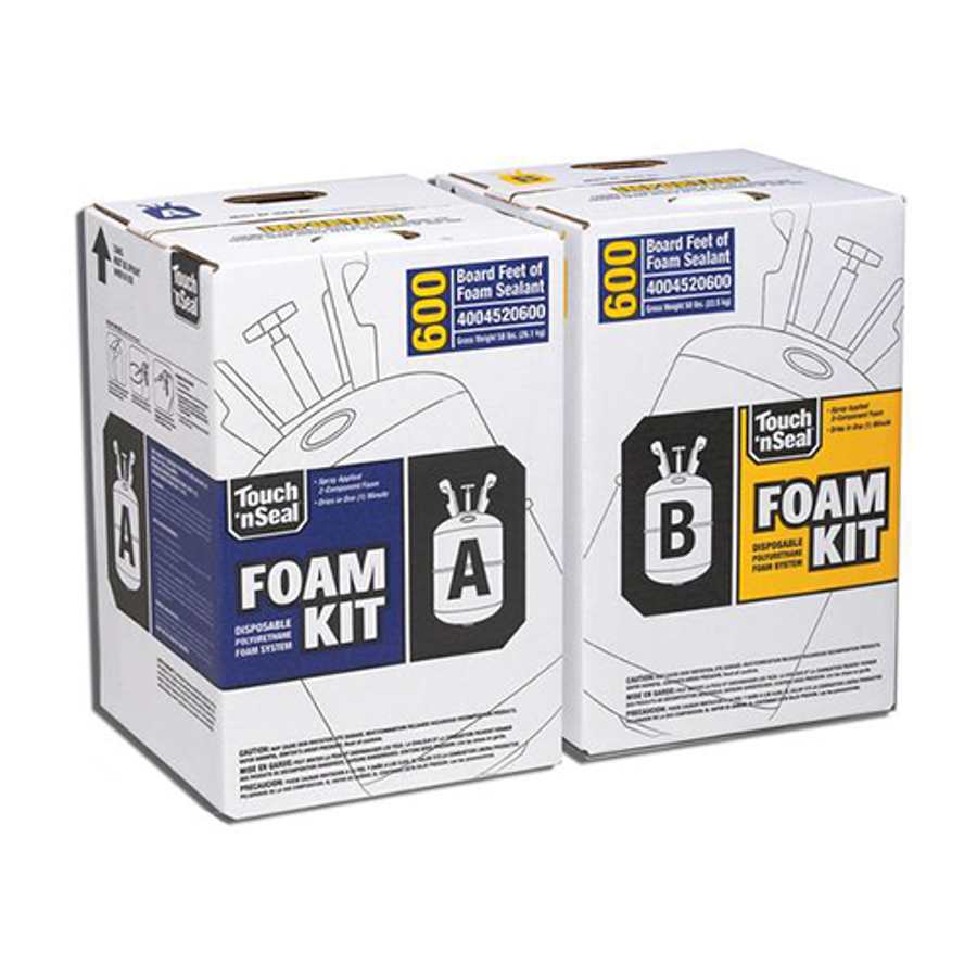 Touch 'n Seal Two Component 1.75 PCF Standard Closed Cell Spray Foam Kits, Yield (600 board ft / 50 cubic ft)