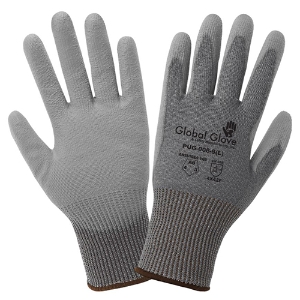 High-Density Nylon Cut Resistant Gloves w/Polyurethane Palm Coating, PUG-006, Cut A6, Gray