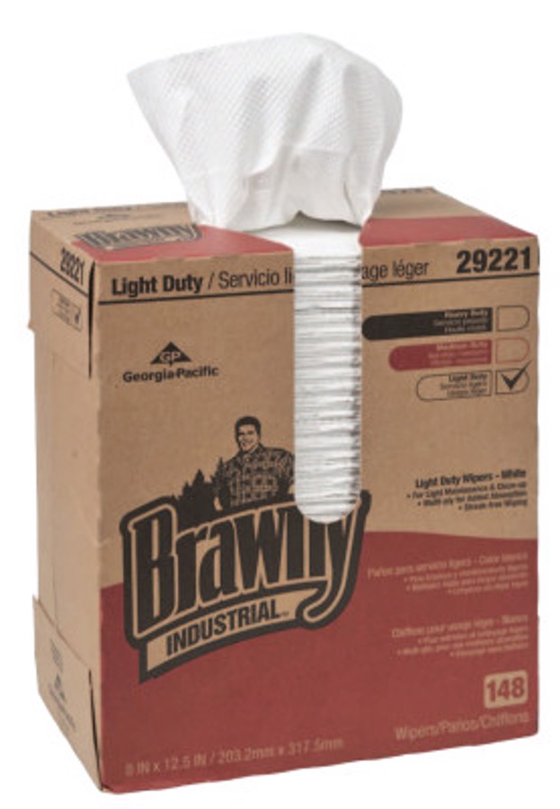 Brawny Industrial  Light-Duty Wipers, White