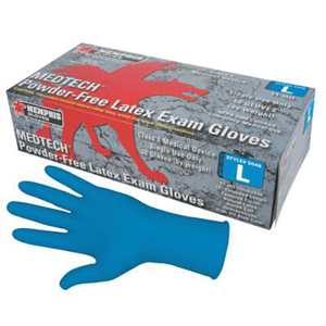 SensaTouch Powder-Free Latex Disposable Gloves, 5049, Blue
