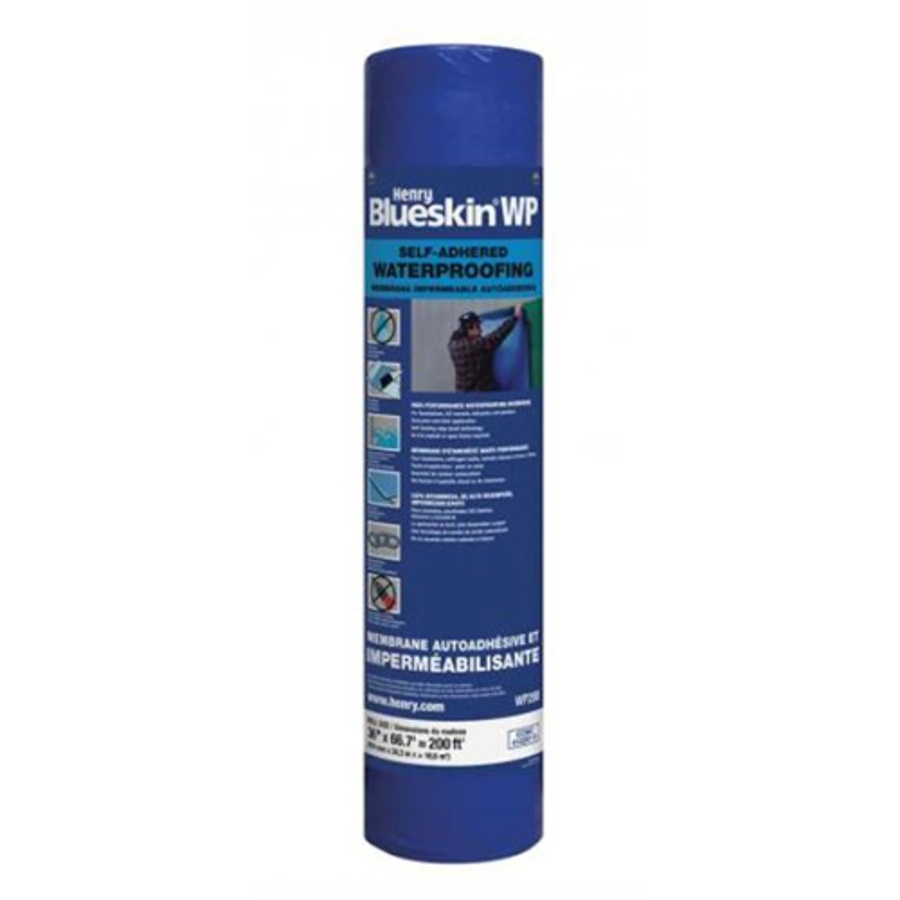 Blueskin WP200 Self-Adhered Waterproofing Membrane, HEWP200937, Blue, 36" X 66.7'