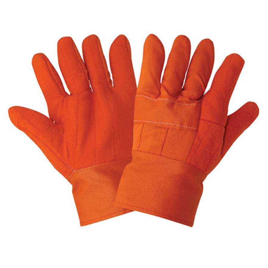 2-Layer Cotton Hot Mill Gloves, C26HV, Hi-Vis Orange, Men's