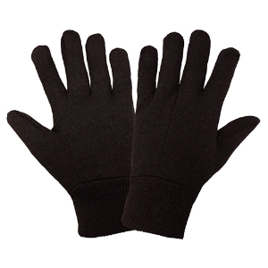 Cotton Jersey Gloves, C80BJC, Brown, One Size