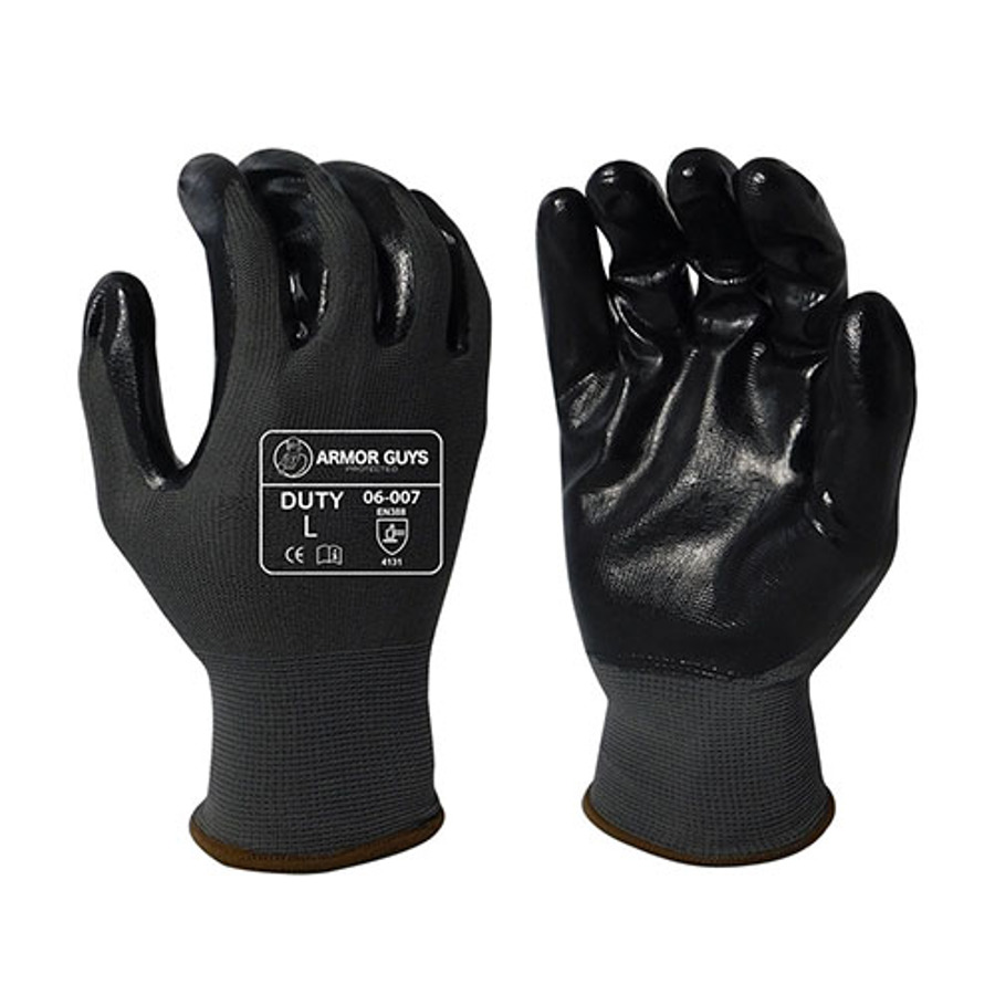 Tenet Solutions | Nylon Gloves W/Nitrile Palm Coating, 06-007, Black