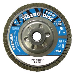 Tiger Aluminum Back Flap Disc, Type 29, 7/8" Arbor