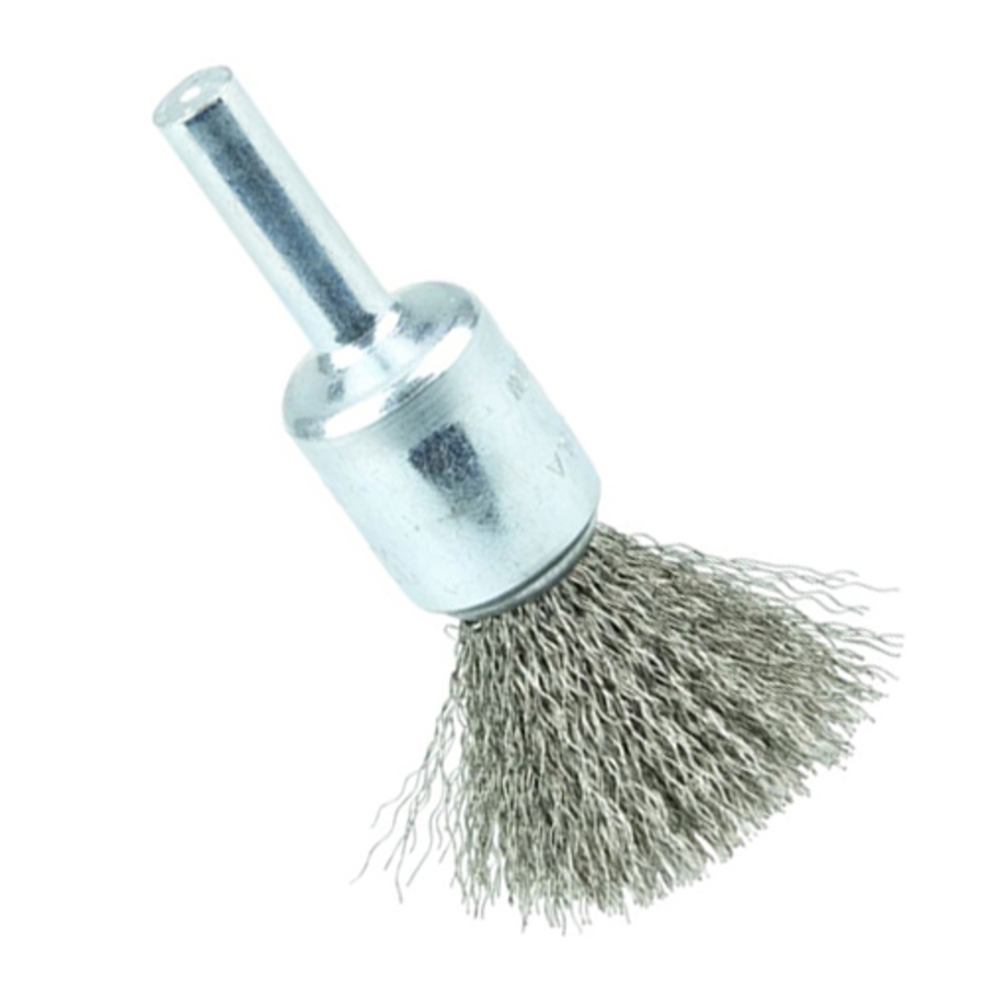 Solid End Crimped Wire Brush, Stainless Steel Fill