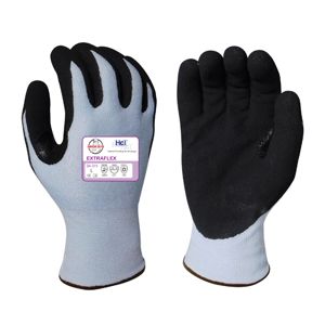 ExtraFlex Engineered Yarn Cut Resistant Gloves w/HCT Micro-Foam Nitrile Palm Coating, 04-311, Cut A4, Black/Blue