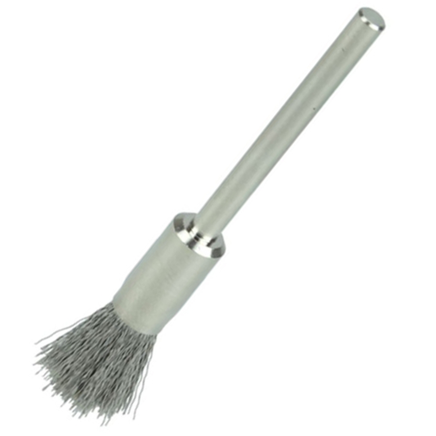 Miniature Wire End Brush, 26114, 5/16" Diameter, 0.005 Stainless Steel Fill, 1/8" Stem