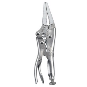 Long Nose Locking Pliers, 1-5/8 in Jaw Opening, 4 in Long