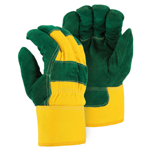 Winter Lined X-Large Cowhide Green/Yellow Leather Palm Glove