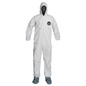 ProShield 50 Coveralls w/Boots, Hood & Elastic Ankles/Wrists, NB122S, White