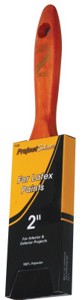 Latex Paint Brushes, 9/16 in thick, 2 1/2 in trim, Polyester, Walnut Wood handle