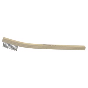 Small Toothbrush Style Scratch Brush, 95013, 8-3/4" Length, 2x9 Rows, Stainless Steel Bristles