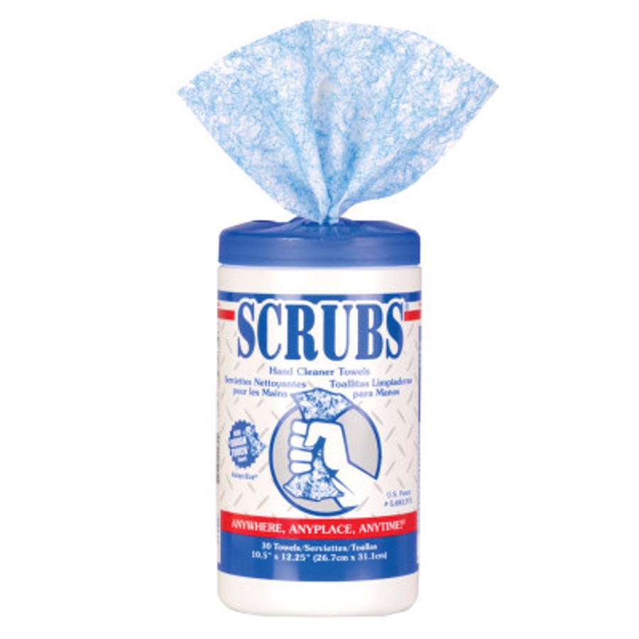 SCRUBS Hand Cleaner Towels, Wet Wipe Container