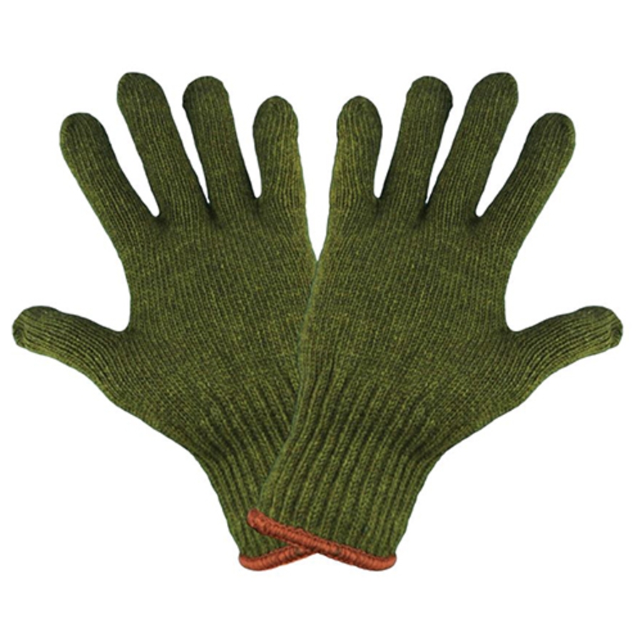 Medium Weight Rag Wool & Nylon Gloves, S77RW, Army Green