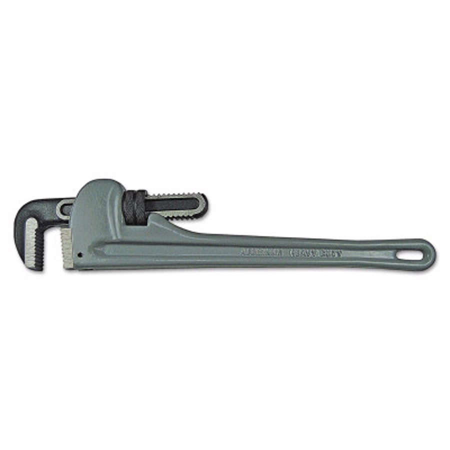 Aluminum Pipe Wrenches, 15° Head Angle, Drop Forged Steel Jaw, 36 in
