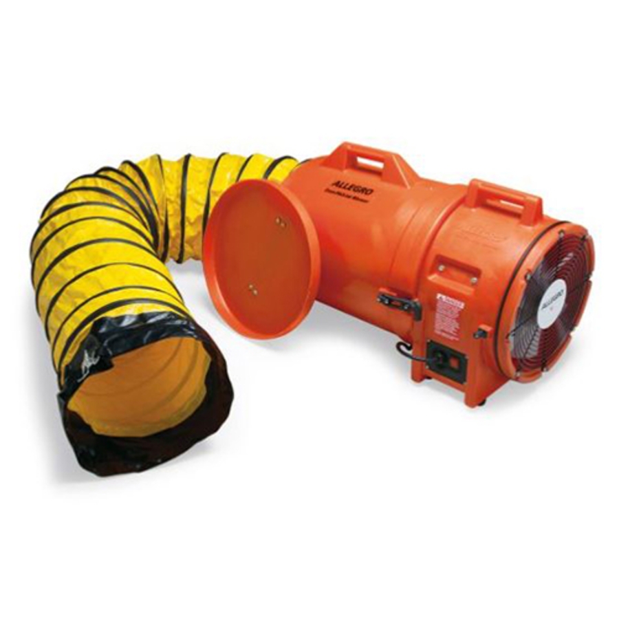 Axial AC Plastic Blower w/Canister & 15' Ducting, 9543-15, 12"