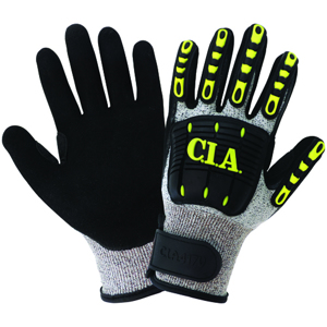 Vise Gripster C.I.A. UHMWPE Cut & Impact Resistant Gloves w/Nitrile Palm Coating, CIA417V, Cut A3, Black/Gray