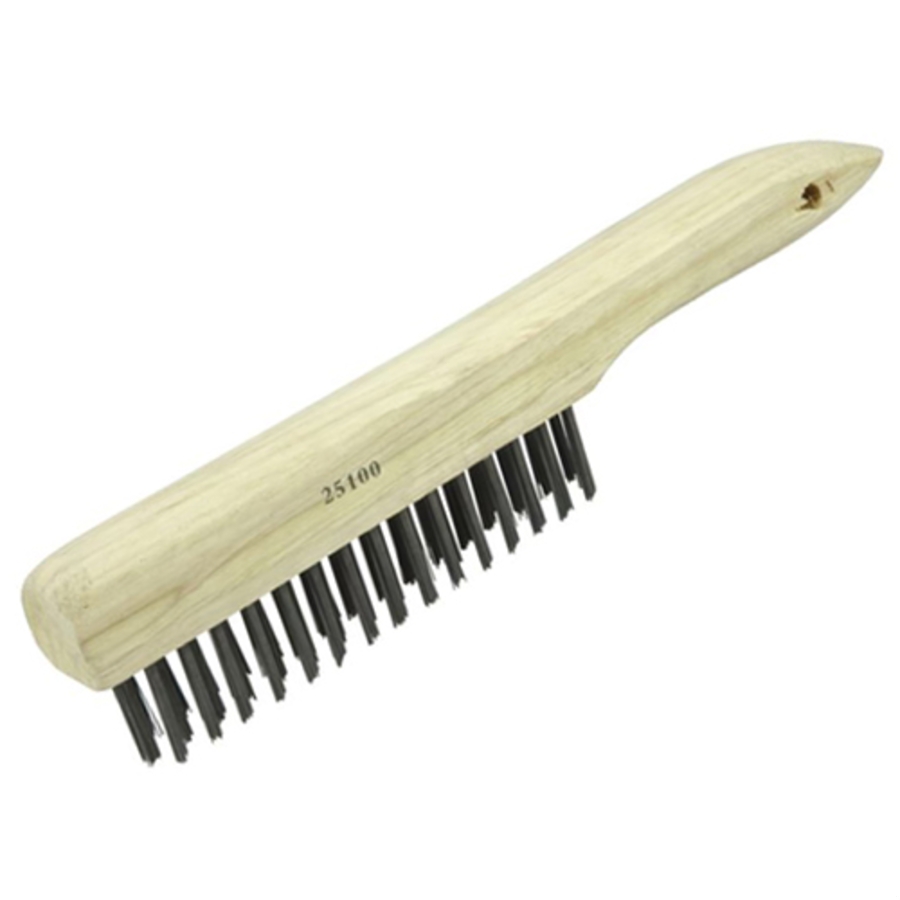 Vortec Pro Shoe Handle Scratch Brush, 25100, 10" Length, 4x16 Rows, Steel Bristles