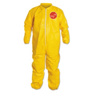 Tychem 2000 Coveralls w/Collar & Elastic Wrists/Ankles, Yellow