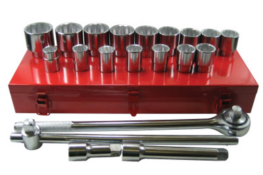 21 Piece Socket Sets, 3/4 in, 12 Point