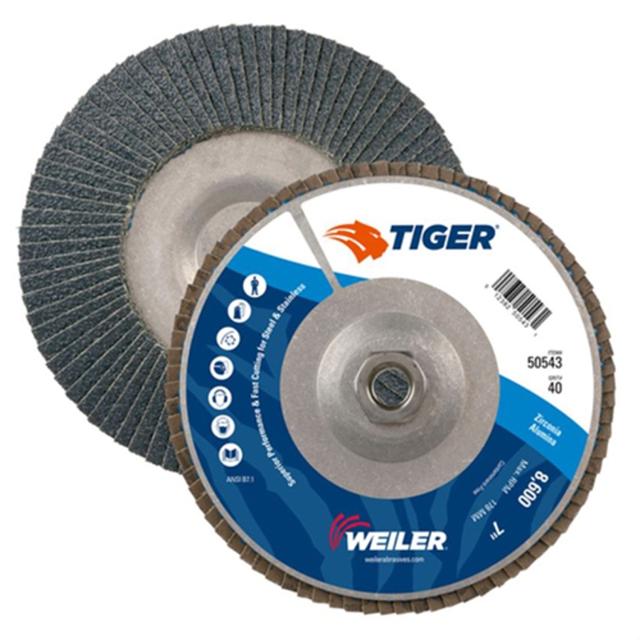 Tiger Aluminum Back Flap Disc, Type 29, 5/8"-11 Arbor Thread