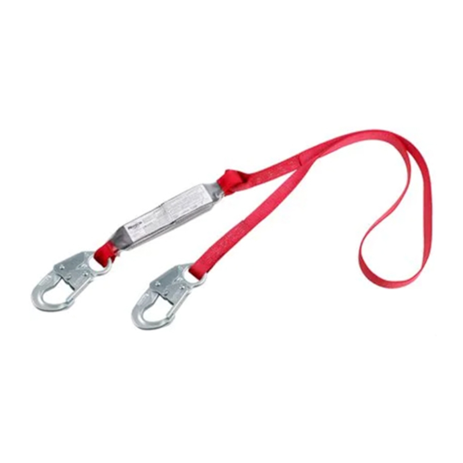 PRO Pack Shock Absorbing Lanyard, 1341001, Self-Locking Steel Snap Hook, Single Leg, 6', Red