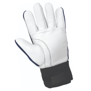 Hot Rod Anti-Vibration Mechanics Gloves w/Spandex Back & Premium Goatskin Palms, AV4900, Blue/White