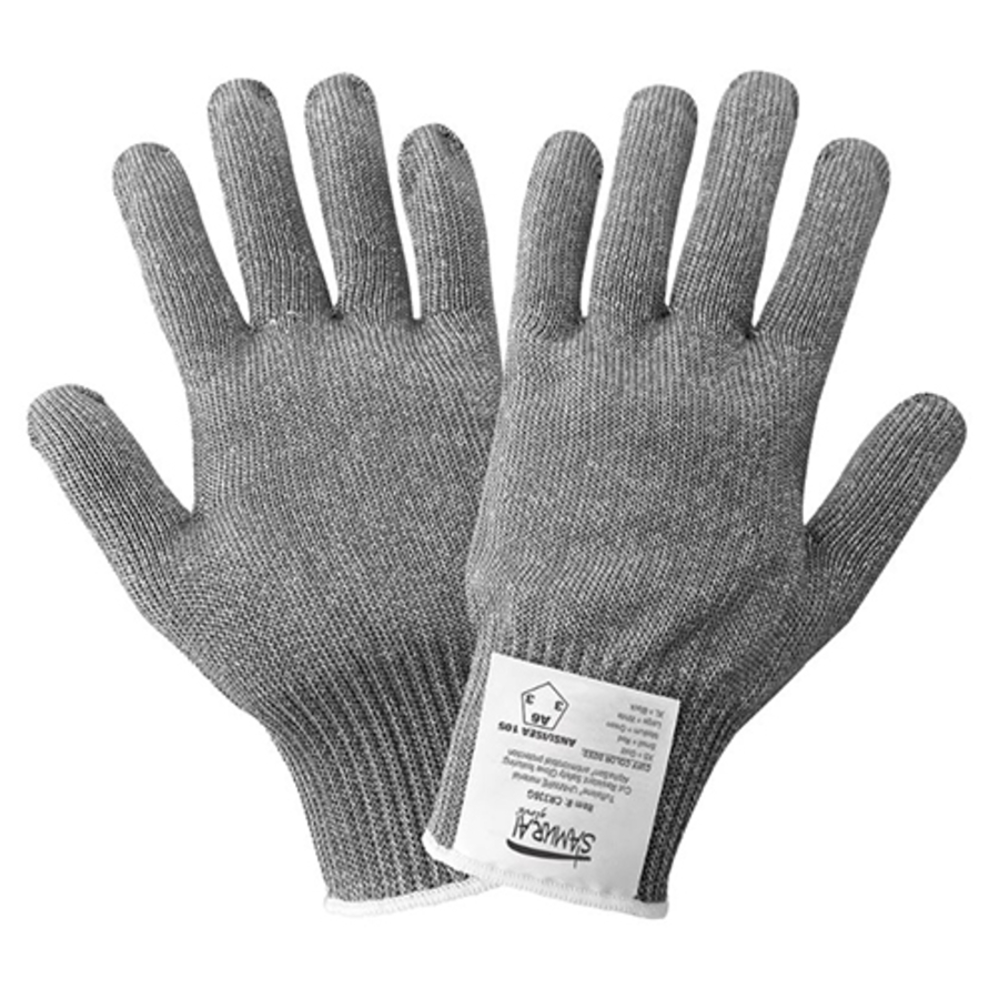 Samurai Glove UHMWPE Cut Resistant Gloves, CR336G, Cut A6, Salt & Pepper