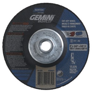 Gemini INOX/SS A AO Right Angle Cut-Off Wheel, 66252842027, Type 27/42, 4-1/2" Diameter, 3/32" Thickness, 5/8"-11 Arbor