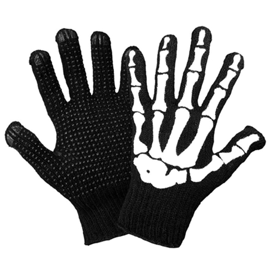 Polyester/Cotton String Knit Gloves, S60SKD, Skeleton Pattern, One Size