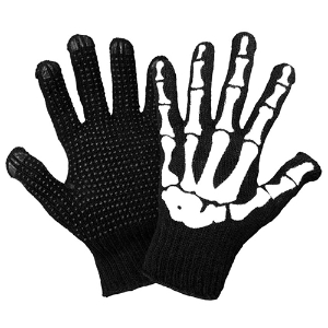 Polyester/Cotton String Knit Gloves, S60SKD, Skeleton Pattern, One Size